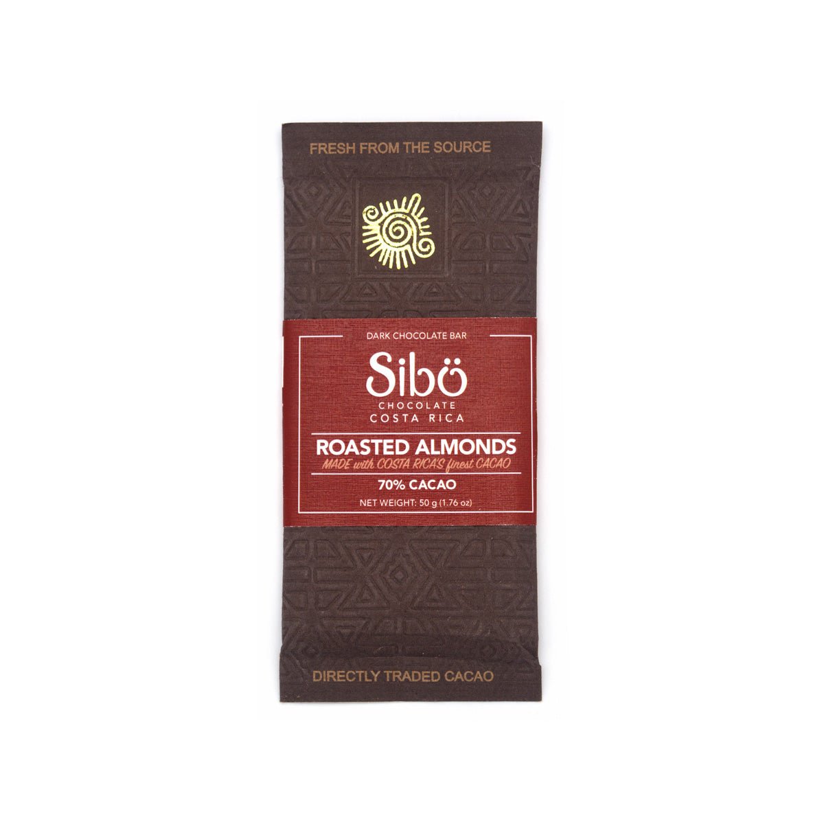 Sibo Roasted Almonds in 70% Single Origin Dark Chocolate Bar - 50g