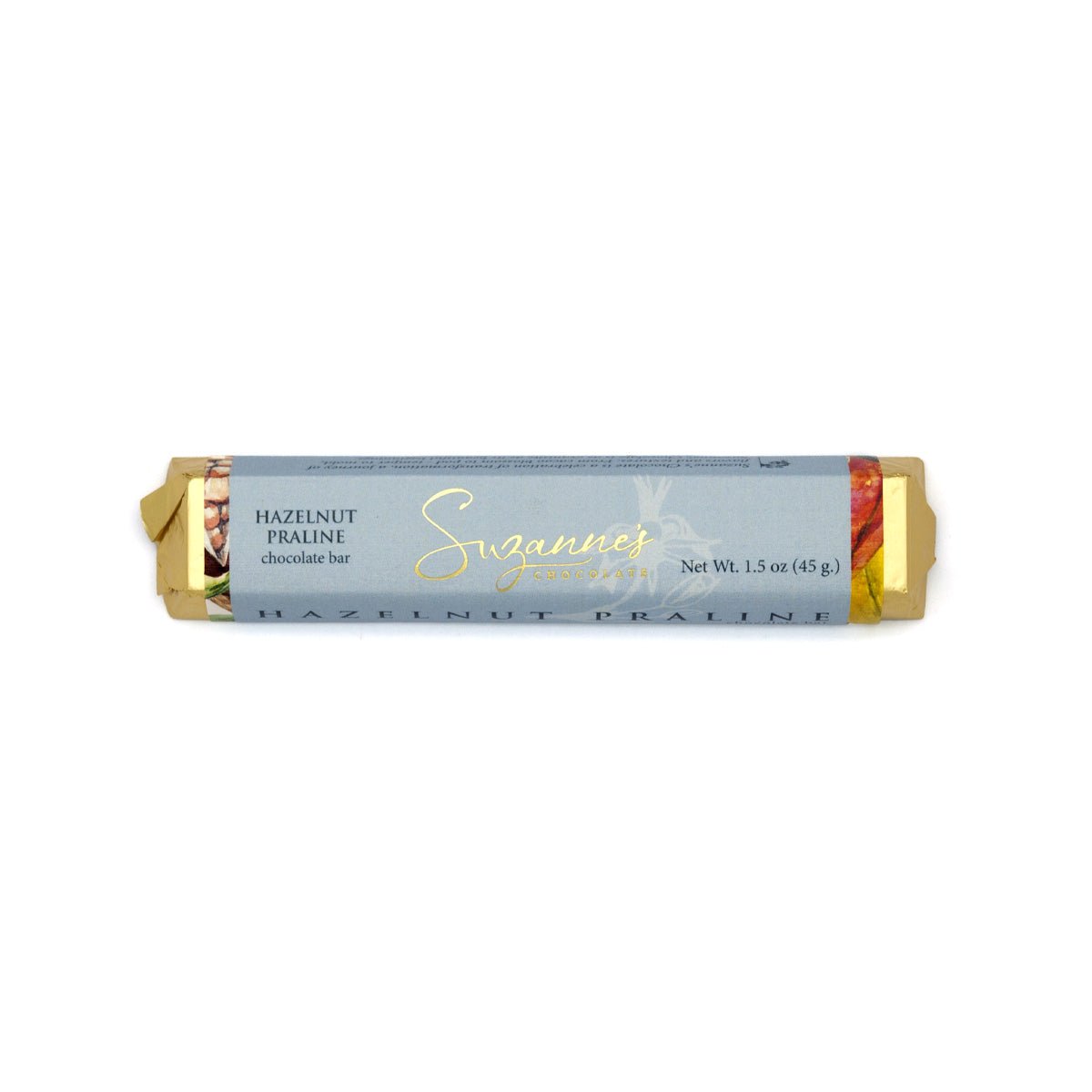 Suzanne's Chocolate Hazelnut Praline 61% Dark Chocolate Bar - 45g