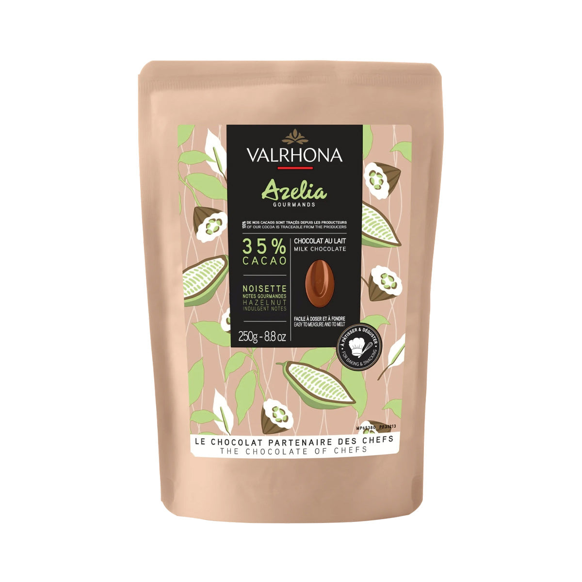 Valrhona Azélia Les Feves 35% Milk Chocolate Hazelnut Discs