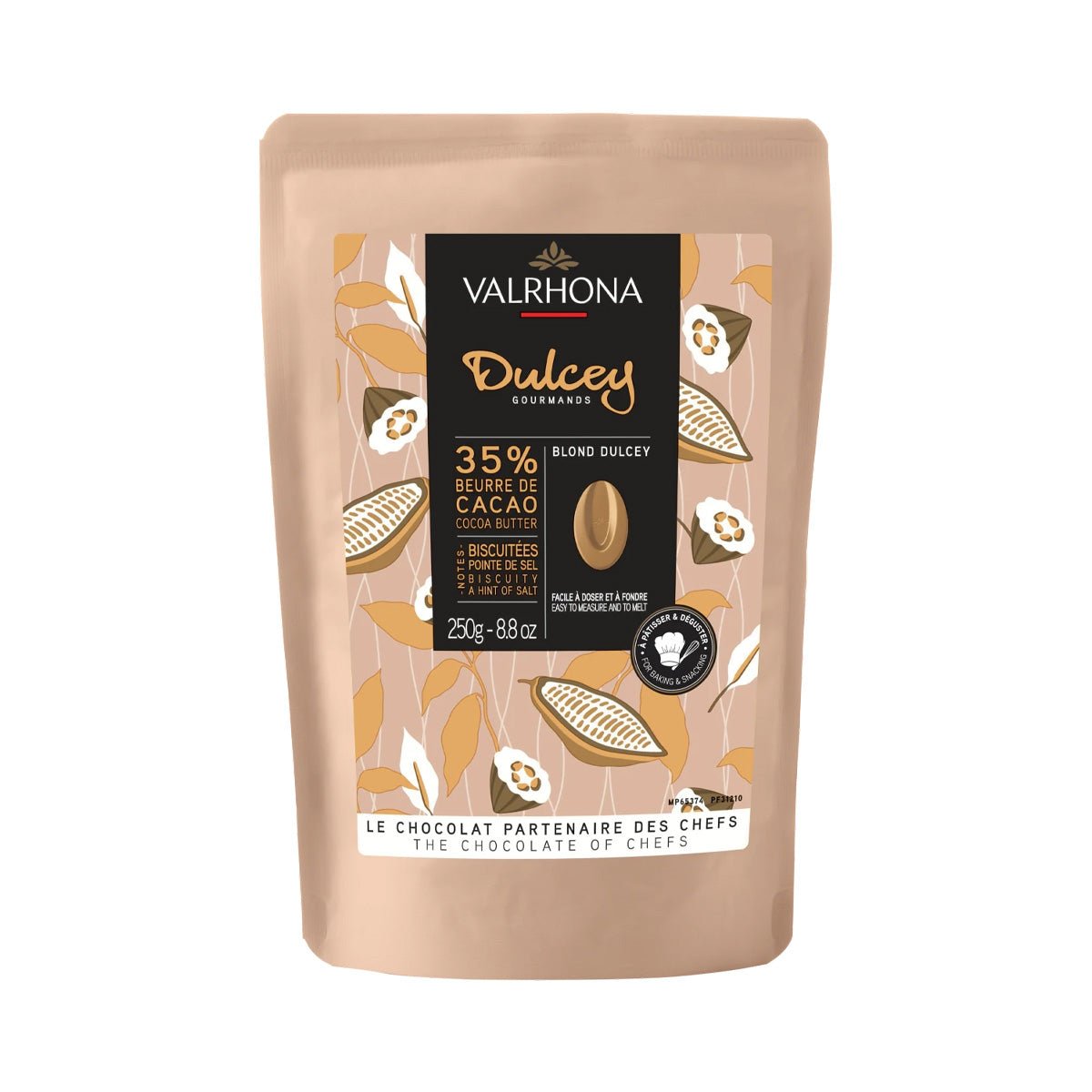 Valrhona Blond Dulcey Les Feves 35% White Chocolate Discs