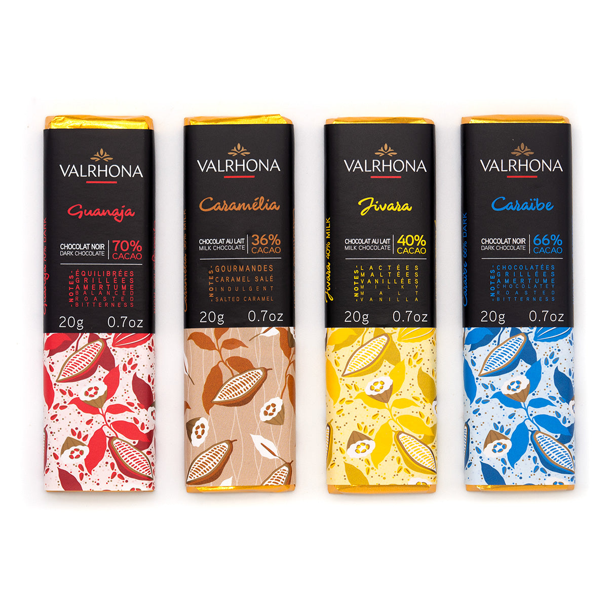 Valrhona Collection Gourmande Dark and Milk Chocolate Mini-Bars Gift Box - 8-pc - 160g