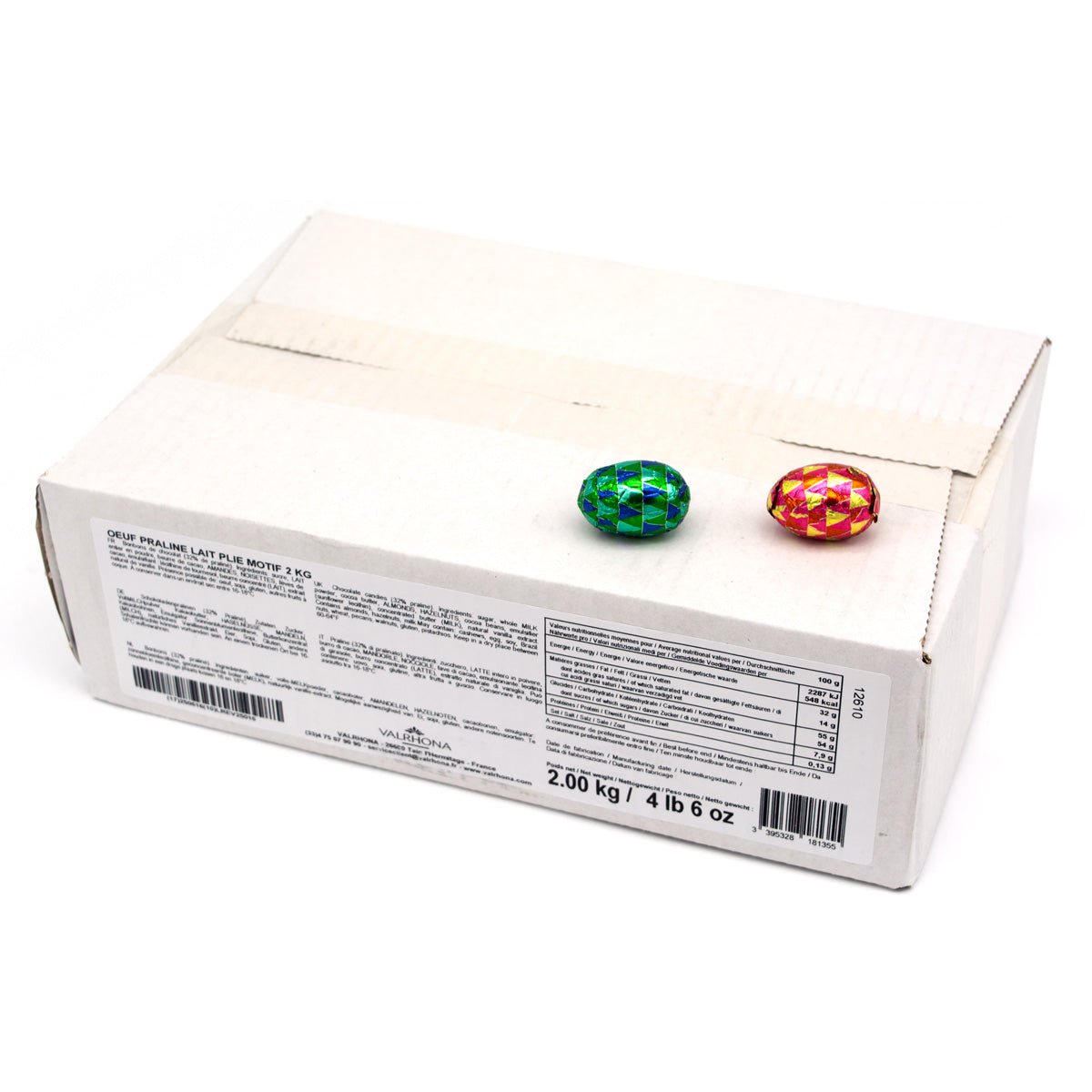 Valrhona Milk Chocolate Almond & Hazelnut Praline Wrapped Eggs