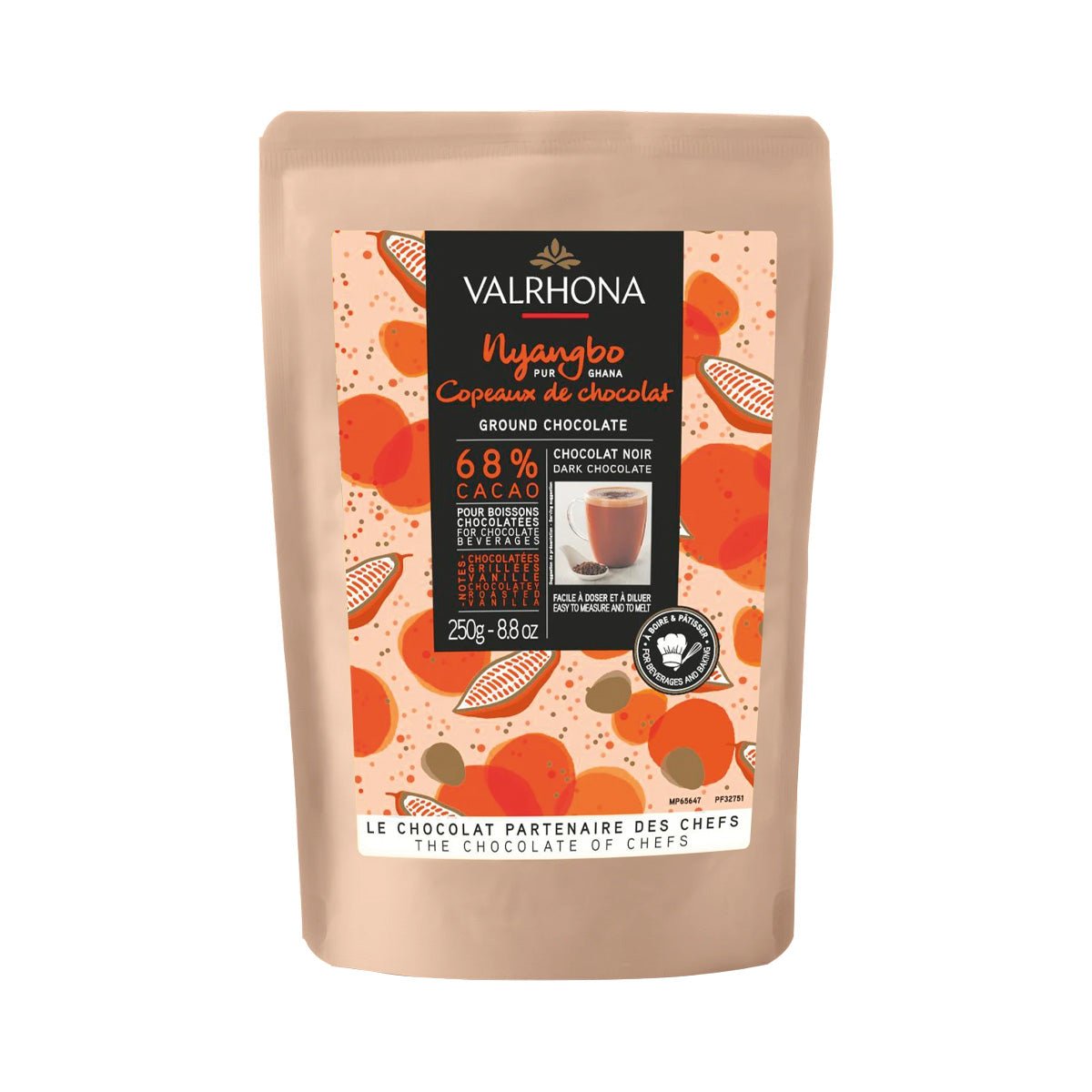 Valrhona Nyangbo 68% Single Origin Ground Dark Chocolate