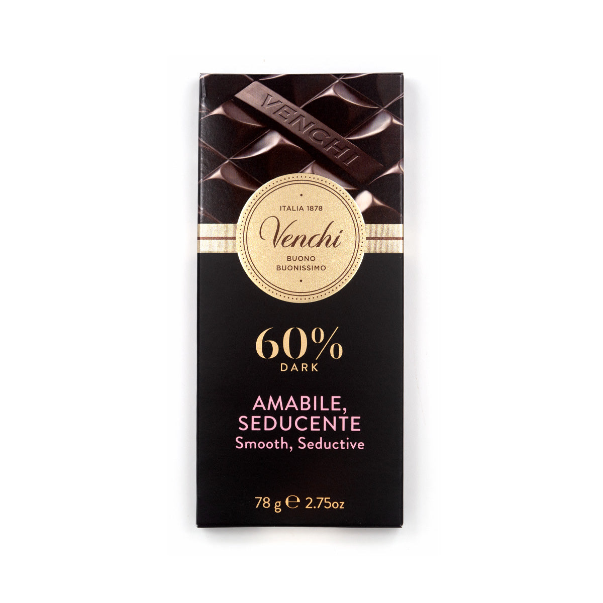 Venchi Amabile Seducente 60% Extra Dark Chocolate Bar - 78g