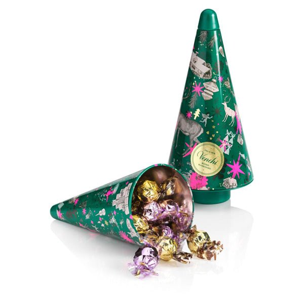 Venchi Anna Higgie Pine Metal Tin with Chocolate Pearls - 8 pc - 112g