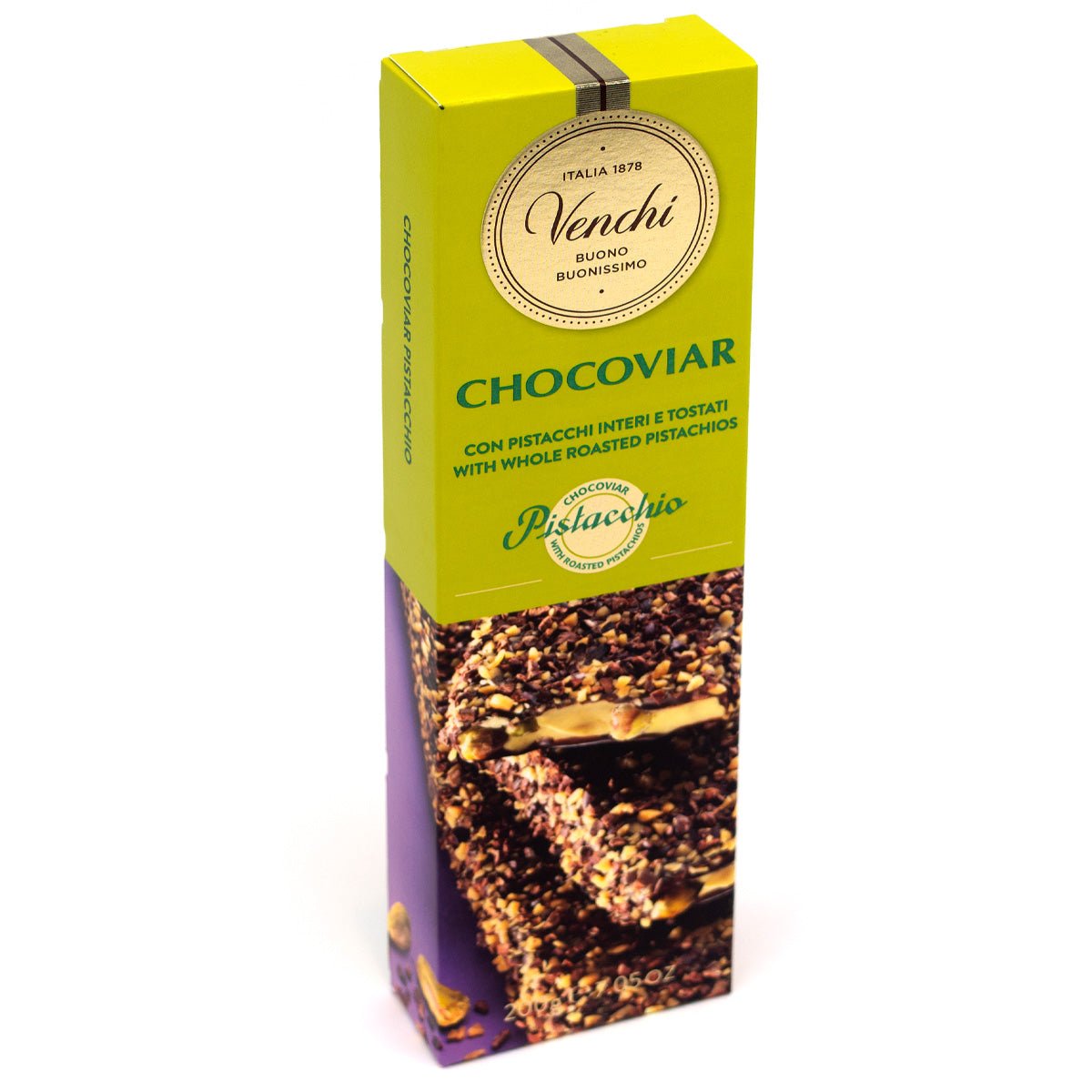 Venchi Chocoviar Pistacchio in 60% Dark Chocolate Bar - 200g