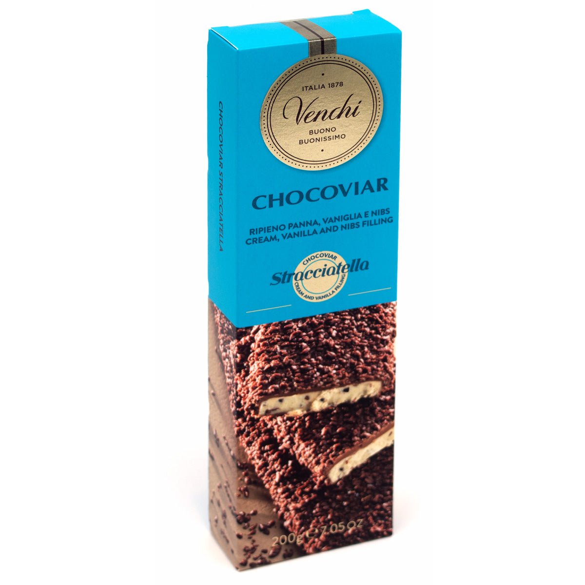 Venchi Chocoviar Stracciatella in 47% Milk Chocolate Bar - 200g