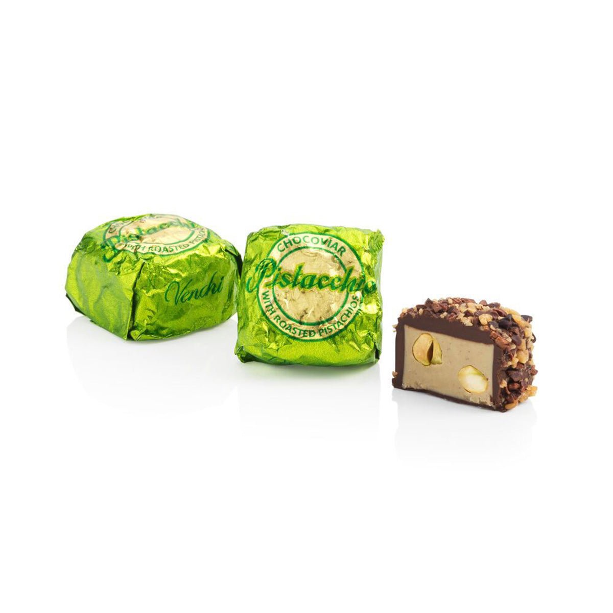 Venchi Cubotto Chocoviar Pistachio Hazelnut Creme in Dark Chocolate Cubes