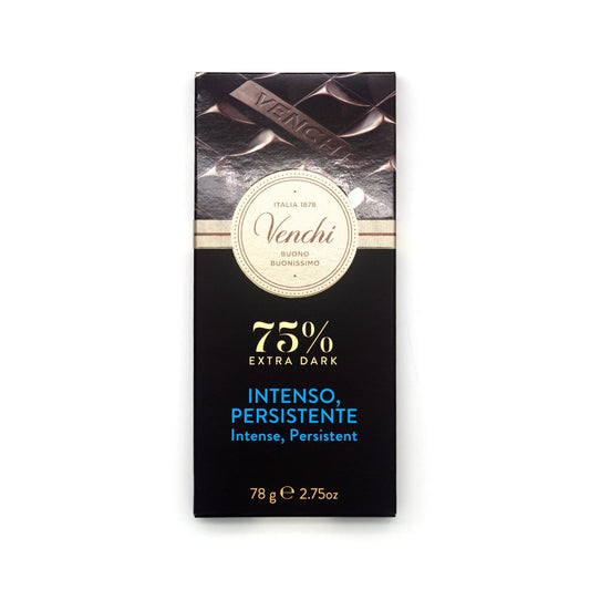 Venchi Intenso Persistente 75% Extra Dark Chocolate Bar - 78g