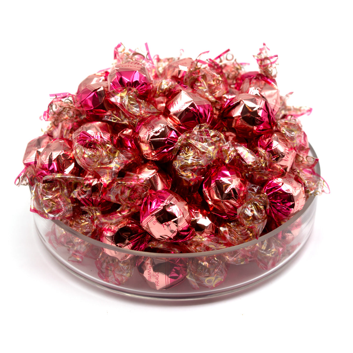 Venchi Strawberry & Cream Chocomousse in White Chocolate Pearls