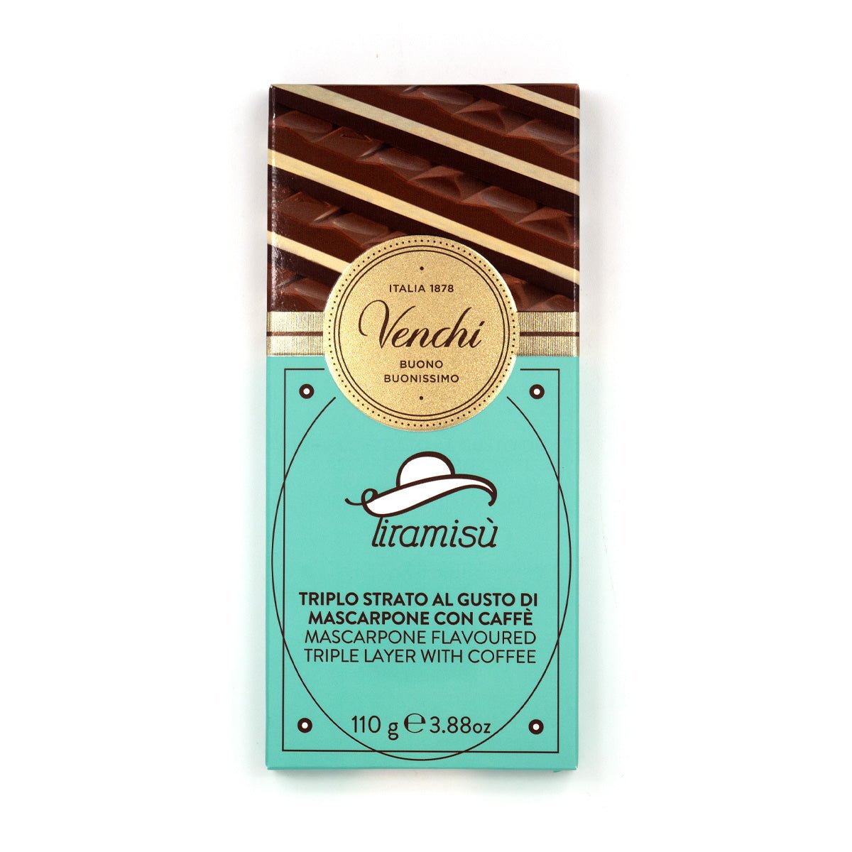 Venchi Tiramisu 47% Milk Chocolate with Mascarpone & Coffee Bar - 110g