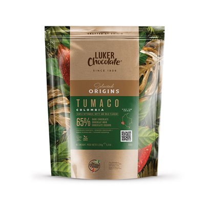 Luker Chocolate Tumaco Single Region 65% Dark Chocolate Couverture Discs