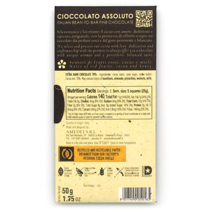 Amedei Chuao 70% Single Origin Bittersweet Dark Chocolate Bar - 50g (Past Date)