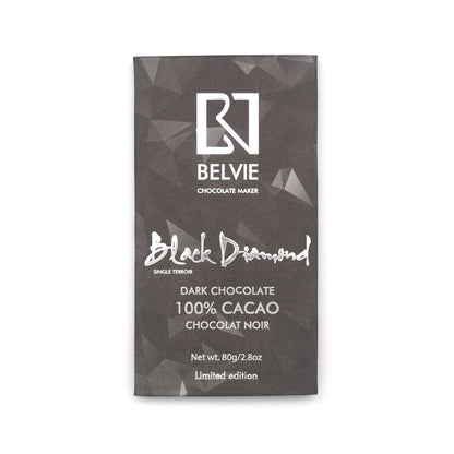 Belvie Black Diamond 100% Single Origin Dark Chocolate Bar - 80g