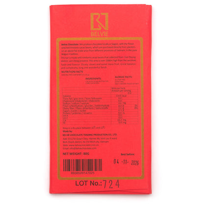 Belvie Don Duong 72% Single Origin Dark Chocolate Bar - 80g