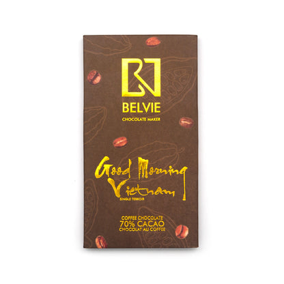 Belvie Good Morning Vietnam 70% Single Origin Dark Chocolate & Coffee Bar - 80g