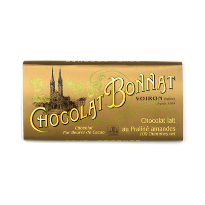 Bonnat 55% Milk Chocolate Almond Praline Bar - 100g