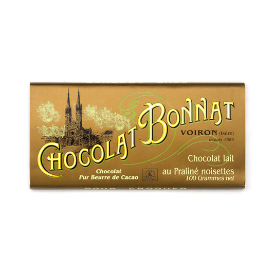 Bonnat 55% Milk Chocolate & Hazelnut Praline Bar - 100g
