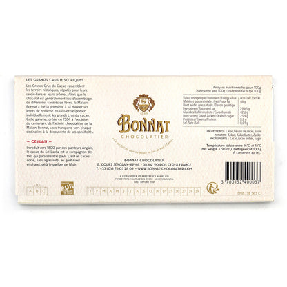 Bonnat Ceylan 75% Single Origin Dark Chocolate Bar - 100g