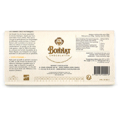 Bonnat Cote D' Ivoire 75% Single Origin Dark Chocolate Bar - 100g