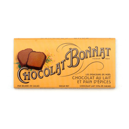 Bonnat Lait et Pain d'épices 55% Milk Chocolate & Gingerbread Bar - 100g