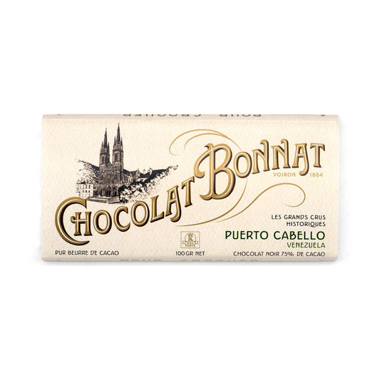 Chocolat Bonnat chocolate bar packaging on a white background