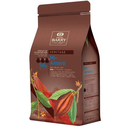 Cacao Barry Mi-Amère Pistoles 58% Dark Chocolate Discs