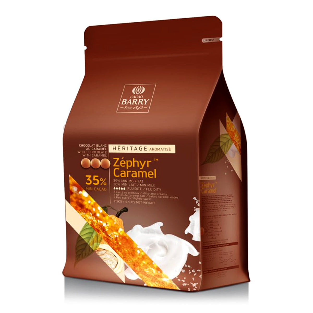 Cacao Barry Zéphyr Pistoles 35% Caramel White Chocolate Discs