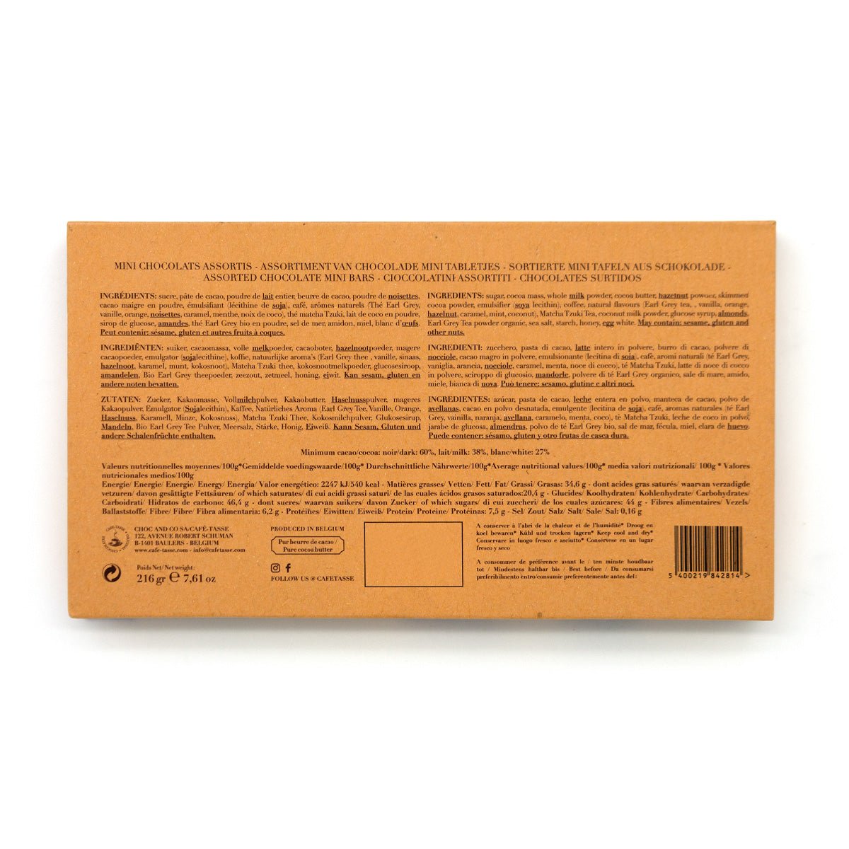 Cafe-Tasse Assorted Chocolate Mini-Bar Discovery Box - 24-pc - 216g