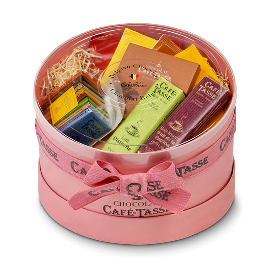 Cafe-Tasse Assorted Chocolates in a Pink Hat Box - 336g