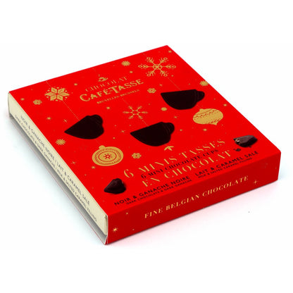 Cafe-Tasse Assorted Milk and Dark Mini-Tasses Christmas Gift Box - 6 pc