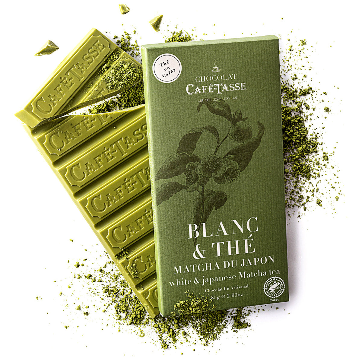 Café-Tasse Blanc & Thé 27% White Chocolate & Matcha Tea Bar - 85g