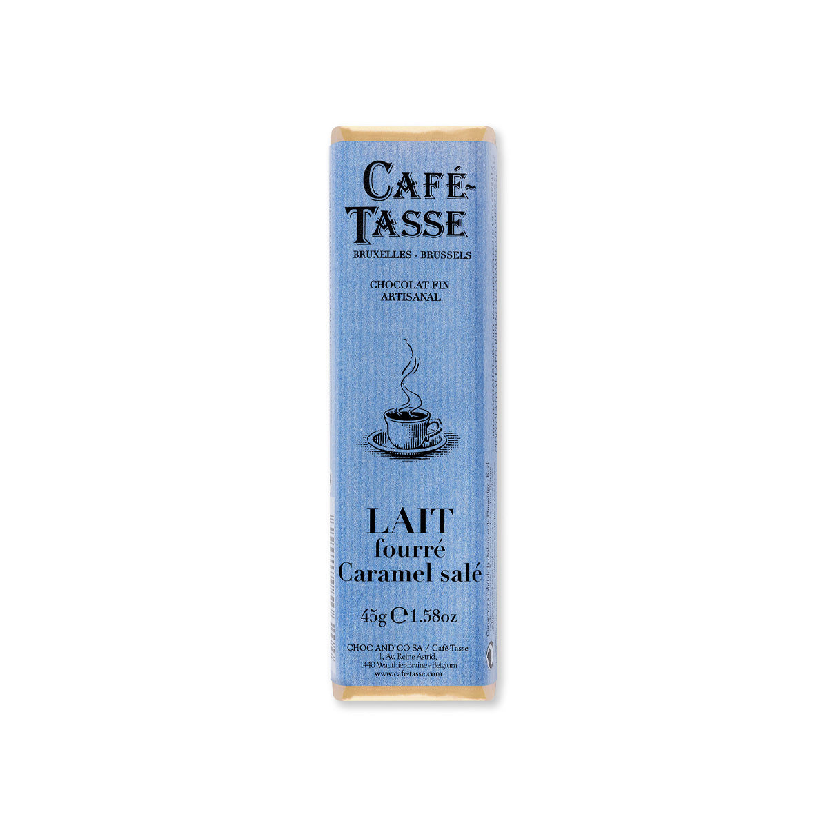 Cafe-Tasse Lait Fourre Caramel Salé 38% Milk Chocolate & Salted Caramel Bar - 45g