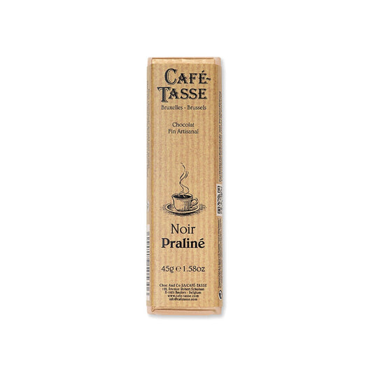 Cafe-Tasse Noir Praline 60% Dark Chocolate & Hazelnut Praline Bar - 45g