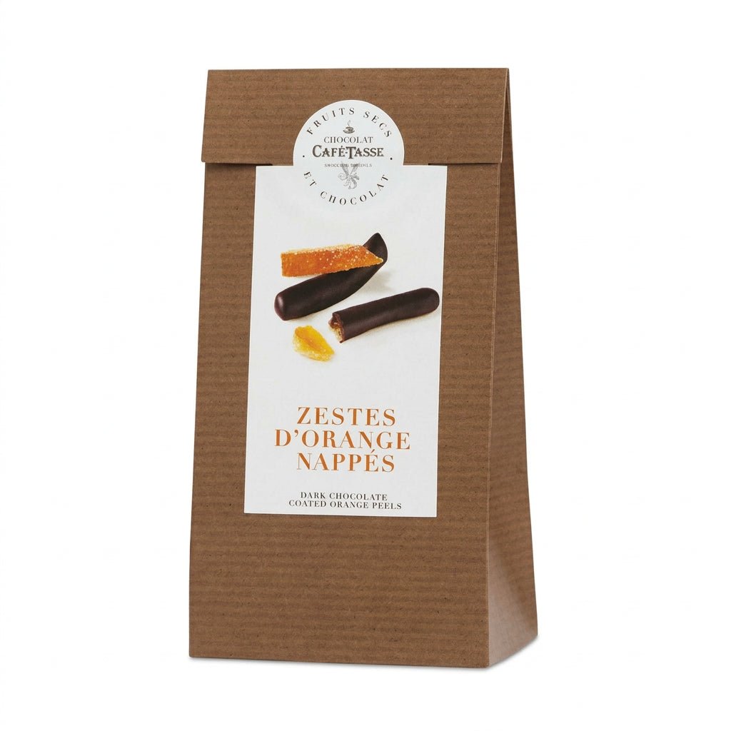 Cafe-Tasse Orangettes 55% Dark Chocolate Coated Orange Peels - 125g
