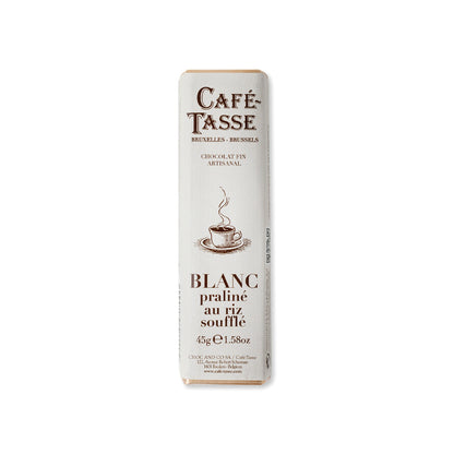 Café-Tasse Praline & Puffed Rice in White Chocolate Bar - 45g