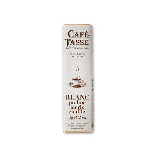 Café-Tasse Praline & Puffed Rice in 27% White Chocolate Bar - 45g