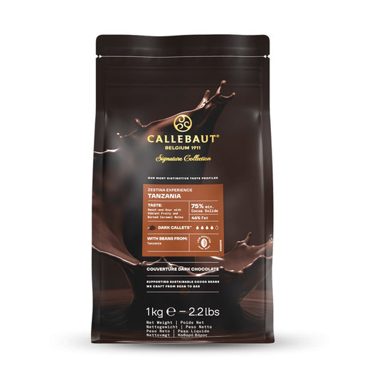 Callebaut Tanzanie Pistoles 75% Single Origin Dark Chocolate Couverture Discs