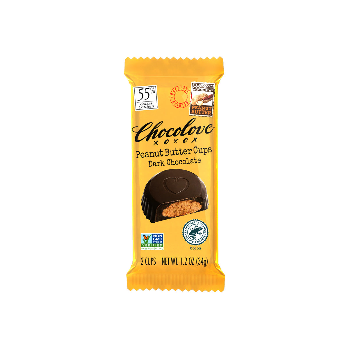 Chocolove Peanut Butter in 55% Dark Chocolate Cups - 34g