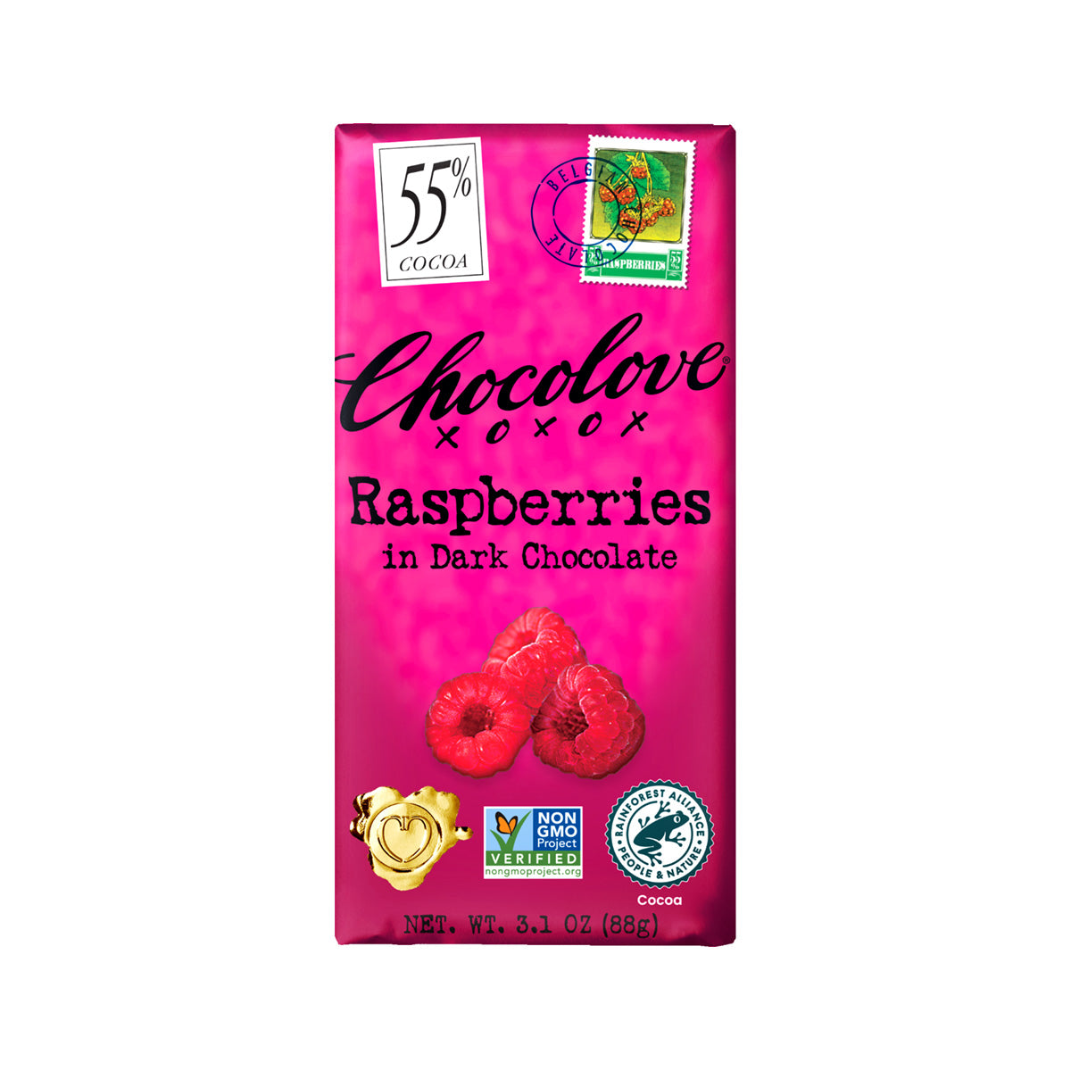 Chocolove Raspberries in 55% Dark Chocolate Bar - 90g