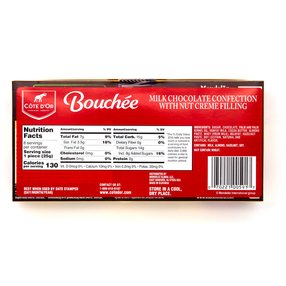 Cote d'Or Bouchee Milk Chocolate Hazelnut Confections Box - 8-pc - 200g (Past Date)