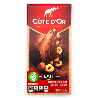 Cote d'Or Lait Noisettes 32% Milk Chocolate with Hazelnuts Bar - 180g