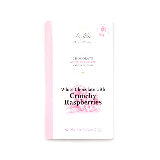 Dolfin 31% White Chocolate with Crunchy Raspberries Bar - 70g