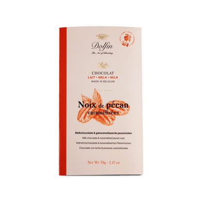 Dolfin 37% Milk Chocolate with Caramelized Pecans Bar - 70g