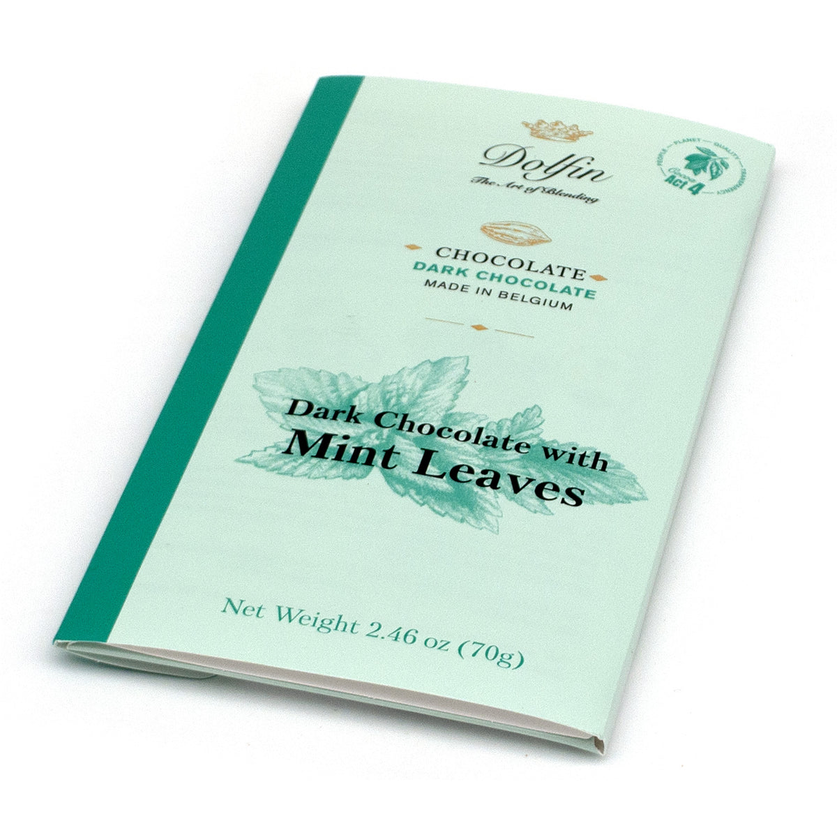 Dolfin 60% Dark Chocolate with Mint Leaves Bar - 70g