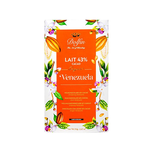 Dolfin Lait Venezuela 43% Single Origin Milk Chocolate Bar - 70g