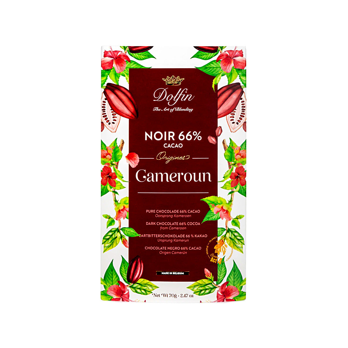 Dolfin Noir Cameroun 66% Single Origin Dark Chocolate Bar - 70g