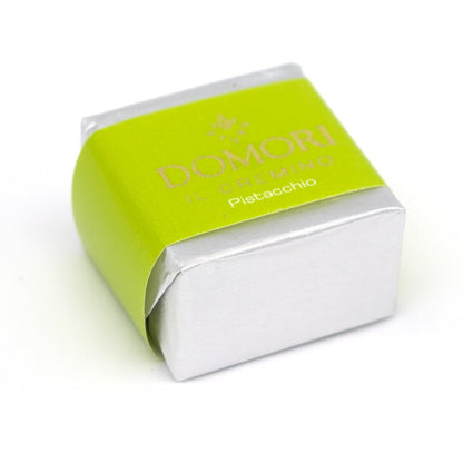 Domori Gianduja Pistachio Cremini Cubes