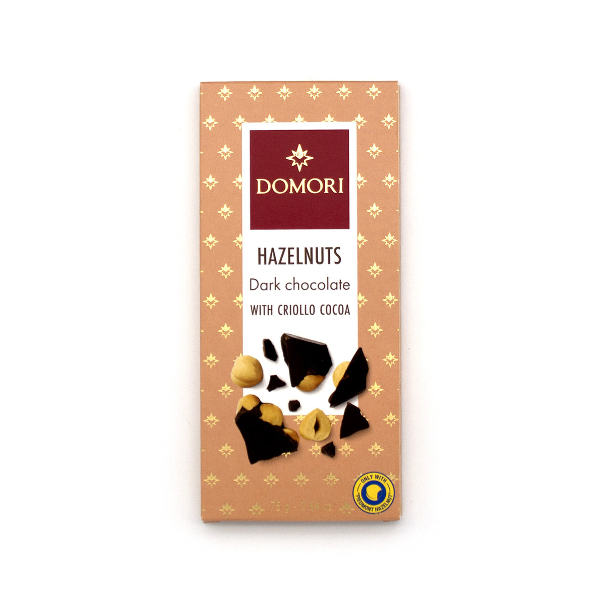Domori Hazelnuts in Criollo 80% Dark Chocolate Bar - 75g (Past Date)