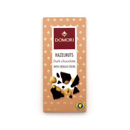 Domori Hazelnuts in Criollo 80% Dark Chocolate Bar - 75g (Past Date)